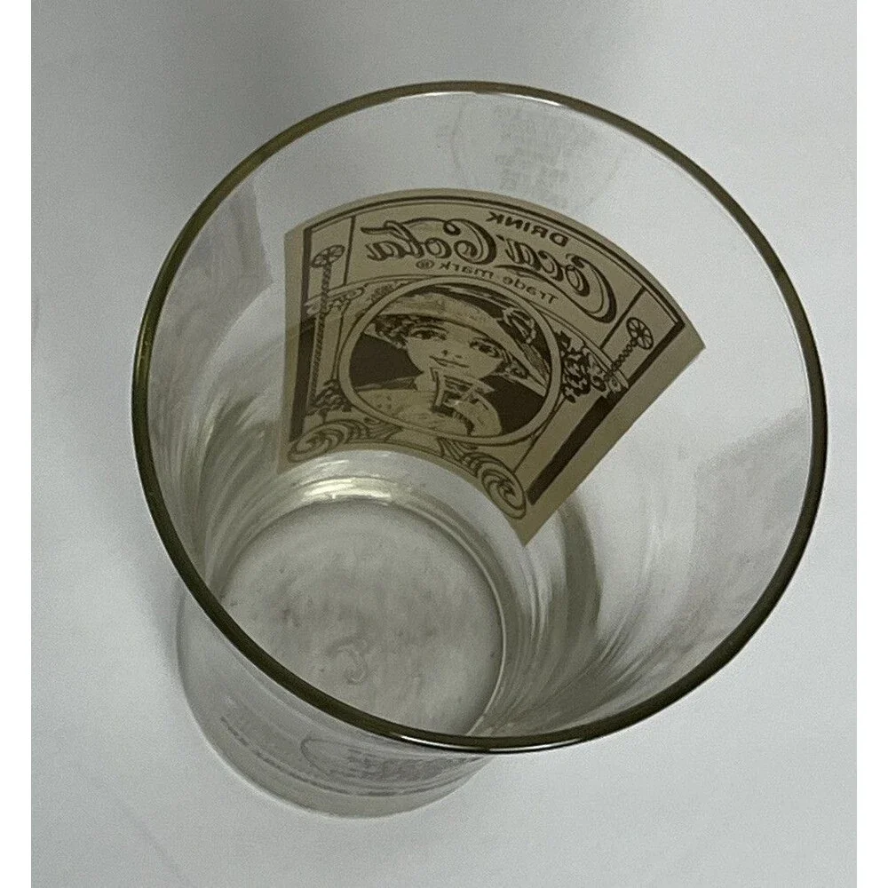 Coca Cola Flair Glass Vintage 80s Archive Re-Creation Victorian Lady Clear 16 oz